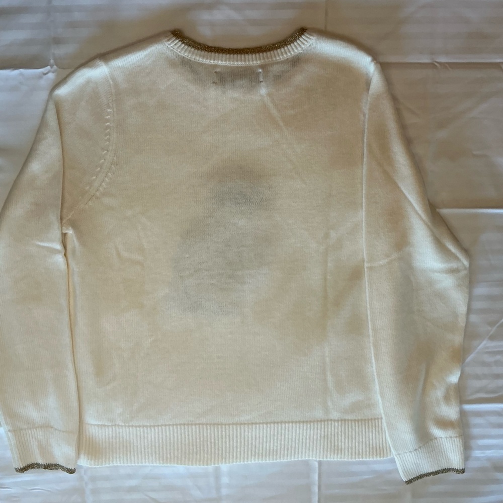Ann Taylor LOFT Owl Cream Crewneck Sweater women’s size Large - Picture 8 of 9